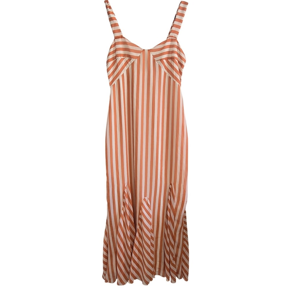 ASOS Striped Maxi Dress in Cream and orange/tan - Picture 4 of 16